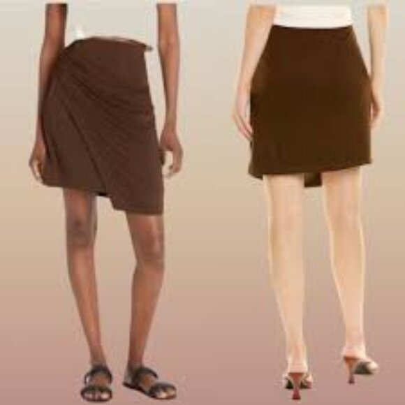 7 - NWT VINCE GATHERED SKIRT VINE - Picture 4 of 6